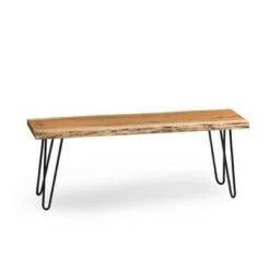 Alaterre Furniture Hairpin Natural Brown Live Edge Wood with Metal Bench -Ottomans Official Shop unnamed file 978