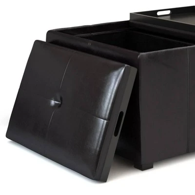 Franklin Small Coffee Table Storage Ottoman Tanners Brown - WyndenHall 5 Franklin Small Coffee Table Storage Ottoman Tanners Brown - WyndenHall - Image 3