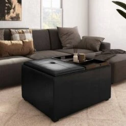 Franklin Small Coffee Table Storage Ottoman Midnight Black - WyndenHall -Ottomans Official Shop unnamed file 9809
