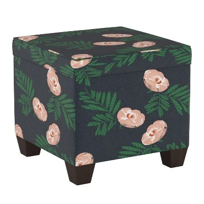 Pattern Fairland Square Storage Ottoman Indigo Floral - Threshold™ 3 Pattern Fairland Square Storage Ottoman Indigo Floral - Threshold™