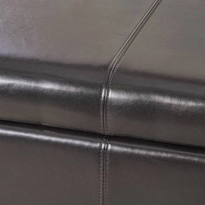 Forrester Bonded Leather Square Storage Ottoman Espresso - Christopher Knight Home 5 Forrester Bonded Leather Square Storage Ottoman Espresso - Christopher Knight Home - Image 3