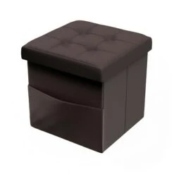 Yorkshire Home Foldable Storage Cube Ottoman with Pockets - Lavish Home Gray -Ottomans Official Shop unnamed file 9868
