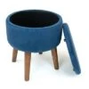 Sloan Round Velour Storage Ottoman Blue - Humble Crew -Ottomans Official Shop unnamed file 9869