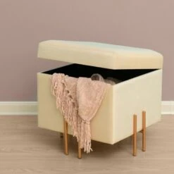 Fabulaxe Square Velvet Storage Ottoman with Gold Legs -Ottomans Official Shop unnamed file 9881