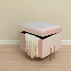 Fabulaxe Square Velvet Storage Ottoman with Gold Legs -Ottomans Official Shop unnamed file 9882