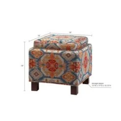 Madison Park Shelly Square Storage Ottoman with Pillows Red -Ottomans Official Shop unnamed file 9894