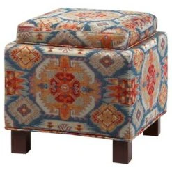 Madison Park Shelly Square Storage Ottoman with Pillows Red -Ottomans Official Shop unnamed file 9897