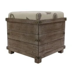 Decor Therapy Hadley Weathered Storage Ottoman - Décor Therapy Barnwood
