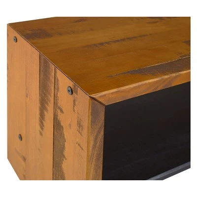 58" Solid Rustic Reclaimed Wood Entry Bench - Saracina Home Honey 4 58" Solid Rustic Reclaimed Wood Entry Bench - Saracina Home Honey - Image 2