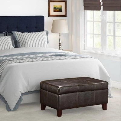 Astra Rectangle Faux Leather Storage Ottoman Black - Dorel Living 4 Astra Rectangle Faux Leather Storage Ottoman Black - Dorel Living - Image 2