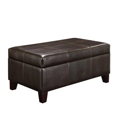 Astra Rectangle Faux Leather Storage Ottoman Black - Dorel Living 5 Astra Rectangle Faux Leather Storage Ottoman Black - Dorel Living - Image 3