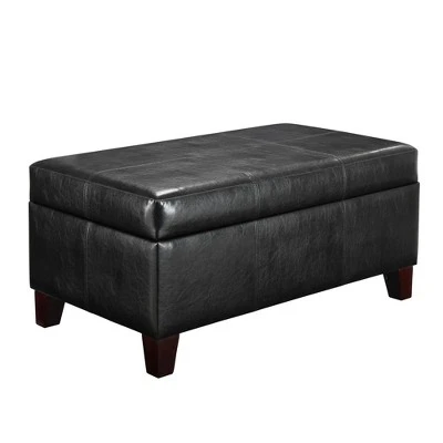 Astra Rectangle Faux Leather Storage Ottoman Black - Dorel Living 6 Astra Rectangle Faux Leather Storage Ottoman Black - Dorel Living - Image 4