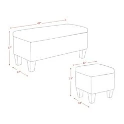 Everett Storage Ottoman Set - Picket House Furnishings Charcoal -Ottomans Official Shop unnamed file 9947