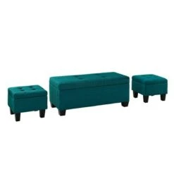 Everett Storage Ottoman Set - Picket House Furnishings Charcoal -Ottomans Official Shop unnamed file 9951