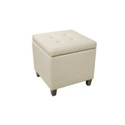 Square Button Tufted Storage Ottoman with Lift Off Lid - WOVENBYRD Pink Velvet -Ottomans Official Shop unnamed file 9966