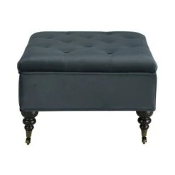 Abbot Square Tufted Ottoman with Storage and Casters - Serta Cobalt Blue -Ottomans Official Shop unnamed file 9985