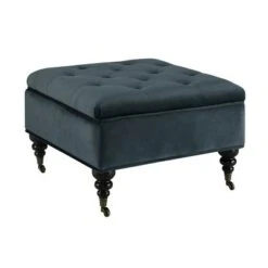 Abbot Square Tufted Ottoman with Storage and Casters - Serta Cobalt Blue -Ottomans Official Shop unnamed file 9987